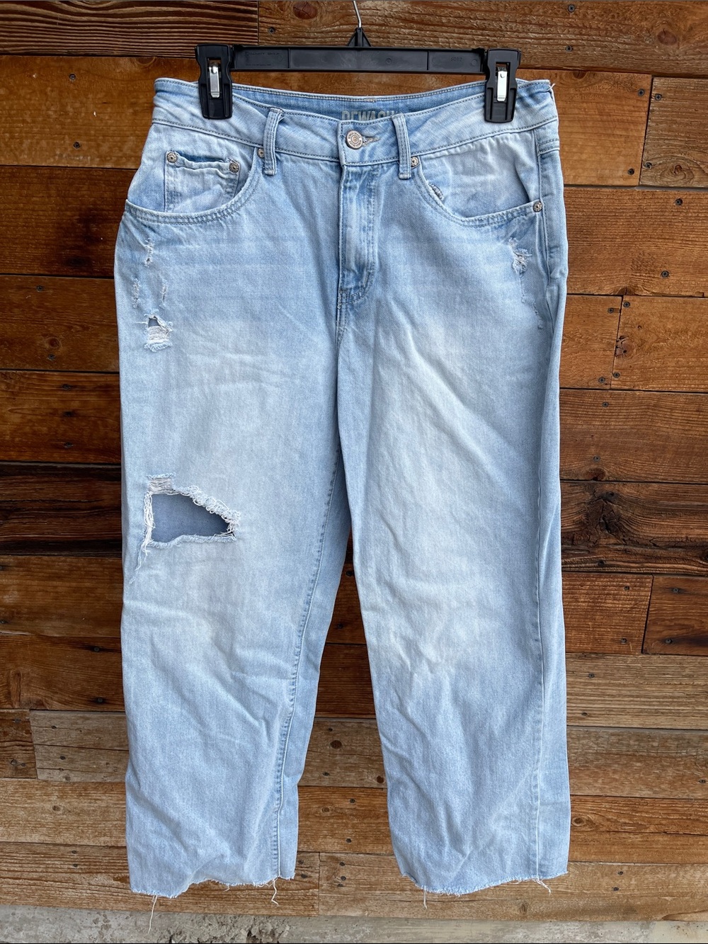 Rewash High Rise Vintage Boyfriend Distressed Cropped Jeans Light Wash Size 9/29